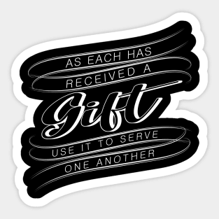 'Use It To Serve One Another' Food and Water Relief Shirt Sticker